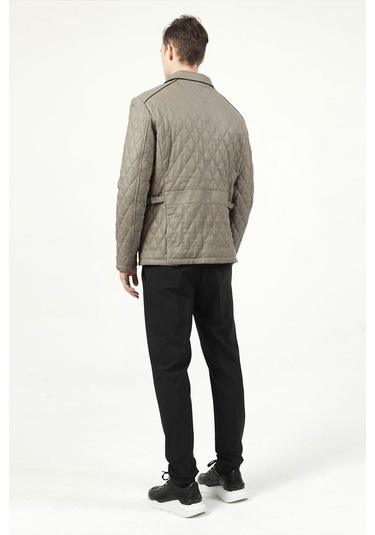 Dericlub E-1012 Gummy Gerçek Deri Erkek Kaban-Vizon