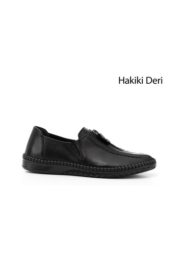 Gönderi R Siyah Hakiki Deri Comfort Ayakkabı Siyah