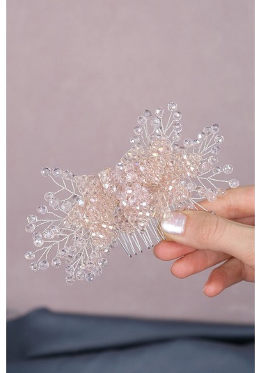 FdayAksesuar Gelinlere Özel Rigel Boncuklu Taraklı Toka Gelin Aksesuarı FRDY31512