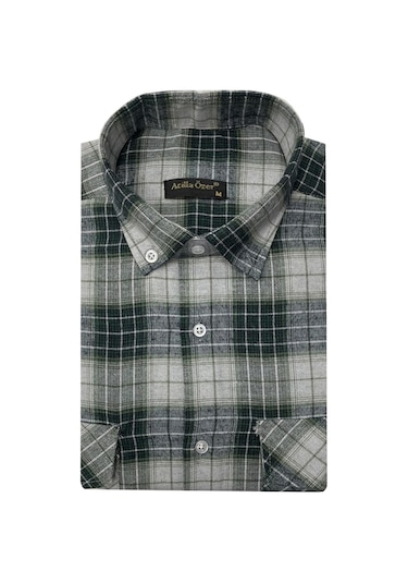 Atilla Özer Kışlık Kaşmir Erkek Gömlek - 7463 Yeşil