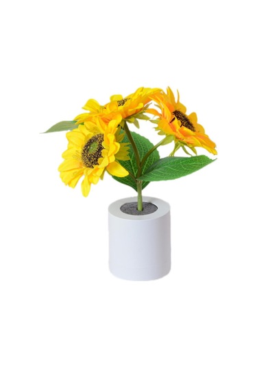 Led Ayçiçeği Gece Lambası Çocuk Odası Lambası Beyaz - Sarı