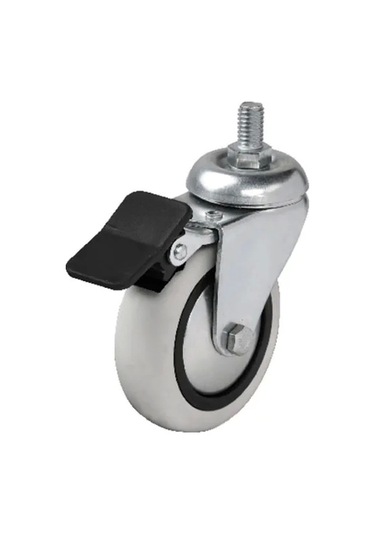 354 - 75x25 Mm Pvc Makaralı Vidalı Frenli Teker 4 Adet Çok Renkli