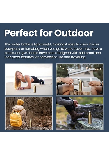 Junsunmay 750Ml 304 Paslanmaz Çelik Çift Katmanlı Yalıtımlı Bardak Su Şişesi Bpa Içermez Fda Sertifikası Yok - Çelik Renk Gri