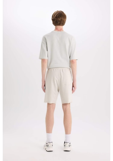 DeFacto %100 Pamuk Slim Fit Dar Kesim Dar Paça Cepli Basic Düz Şort B8673AX25SMGR437