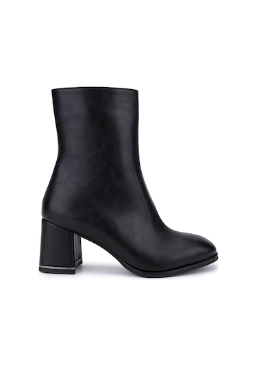 Tamer Tanca Kadın Suni Deri Siyah Deri Topuklu Bot 889 9203 Bn Bot Sk25-26 Sıyah Dr Siyah