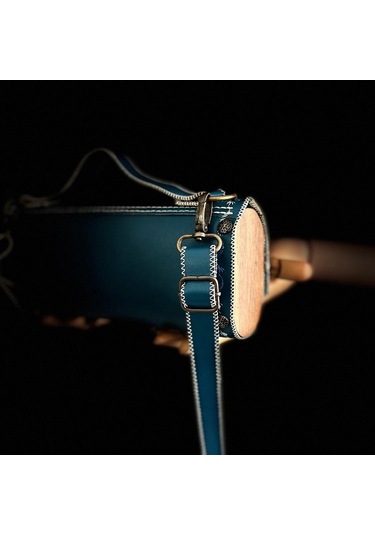 Hakiki Deri, El Yapımı Bayan Çanta, Bayan Cüzdan Larissa V35 Kahverengi - Turkuaz