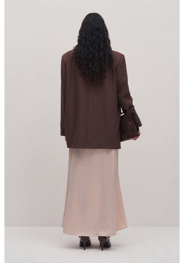 Maxi Saten Etek Ekru