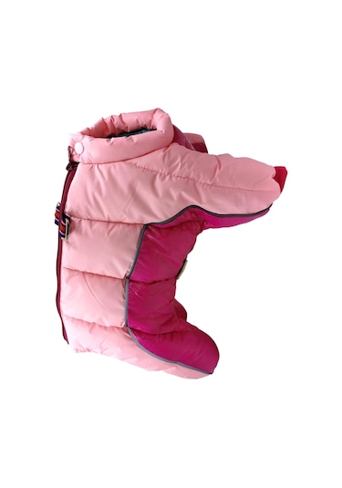 Vkemall Küçük Orta Boy Köpekler İçin Kışlık Pamuklu Dört Ayaklı Isı Sağlayan Giysi - Pembe S