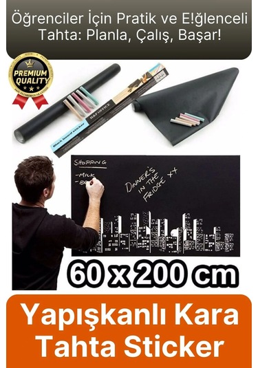 Özel Üretim Öğrenci Yazılabilir Silinebilir Yapışkanlı Büyük Boy Tahta Sticker Blackboard Rulo Pano Çok Renkli