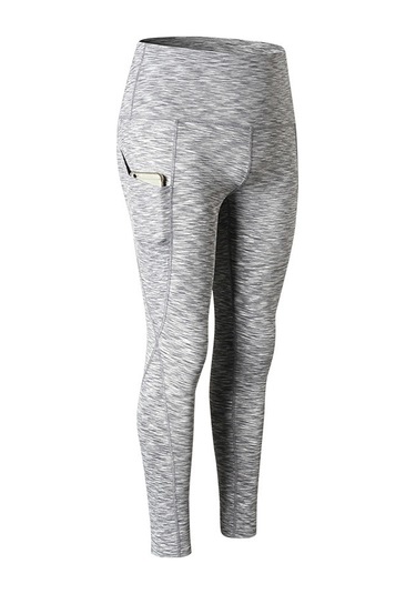 Wezone Yüksek Bel Yoga Taytı: Hızlı Kuruma, Esnek Ve Cep Detaylı Spor Legging Gri Renk Renkli Gri