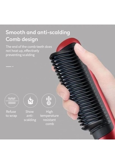 Venturemart Saç Düzleştirici Fırçası Saç Düzleştirme Demiri, Dahili Tarak Ve 5 Sıcaklık Ayarı Ve