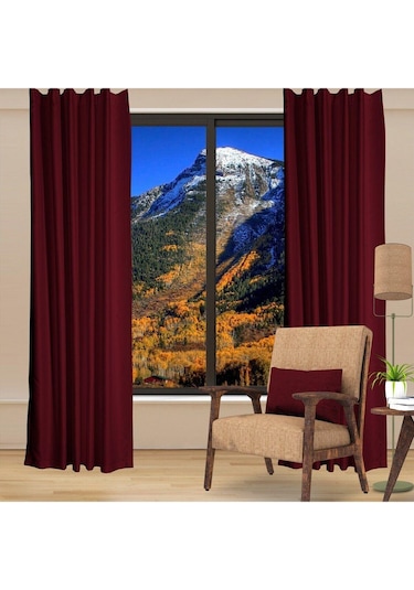 Bordo Blackout Karartma Fon Perde Güneşlik Pilesiz Extraforlu Düz Dikim-bordo Bordo