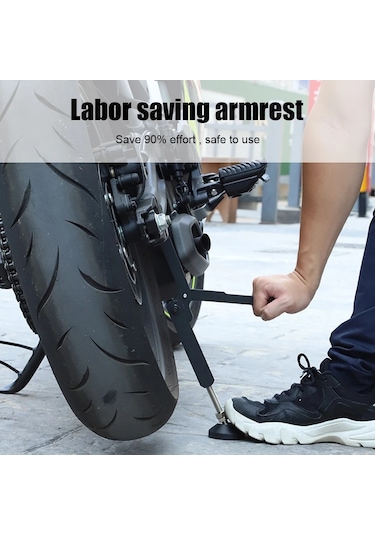 Motosiklet Krikosu Kickstand Tekerlek Desteği Yan Stand - Siyah