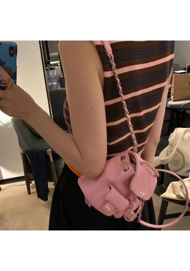 Ganzhoushop Yönlü Yeni Yaz Ve Sırt Sırt Renk Pink Modası Moda Kentsel Kadın İş Hafif Eşleşen Düz Çok Çantası Çantası Çantası Bahar Zb Pembe