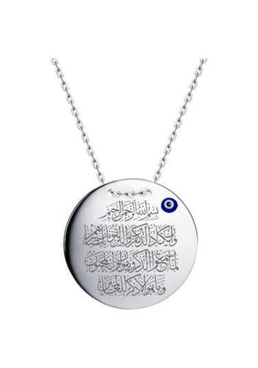 Nazar Duası Ayet Plaka Gümüş Kolye 925 Ayar Sevgiliye Hediye