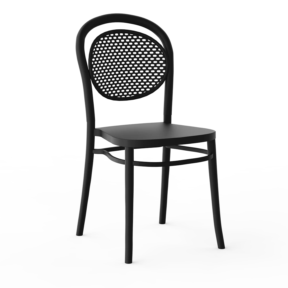 Pluto Plastik Kolsuz Sandalye 2'li Siyah