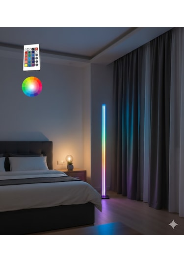 Kumandalı Rgb Led Lambader Ambians Aydınlatması Değişken Renk