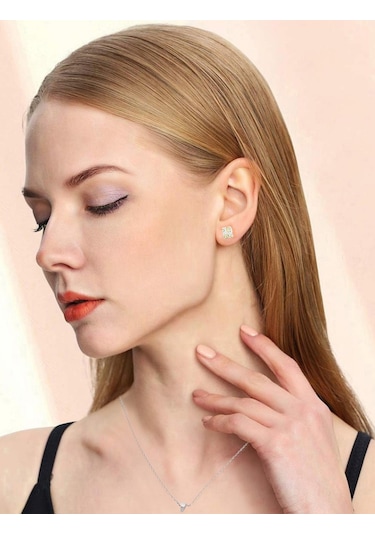 Brezza Lusso Jewelry 925 Ayar Abiye Tasarım Mineli Kadın Küpe