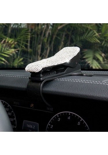 Sones Elmas Araç Telefonu Tutucu 360 Derece Dönen Yaratıcı Araba Kontrol Paneli Mobil Tutucular Beyaz