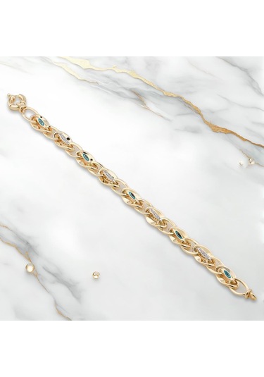 Altın Model 925 Ayar Gümüş Hallow Bileklik