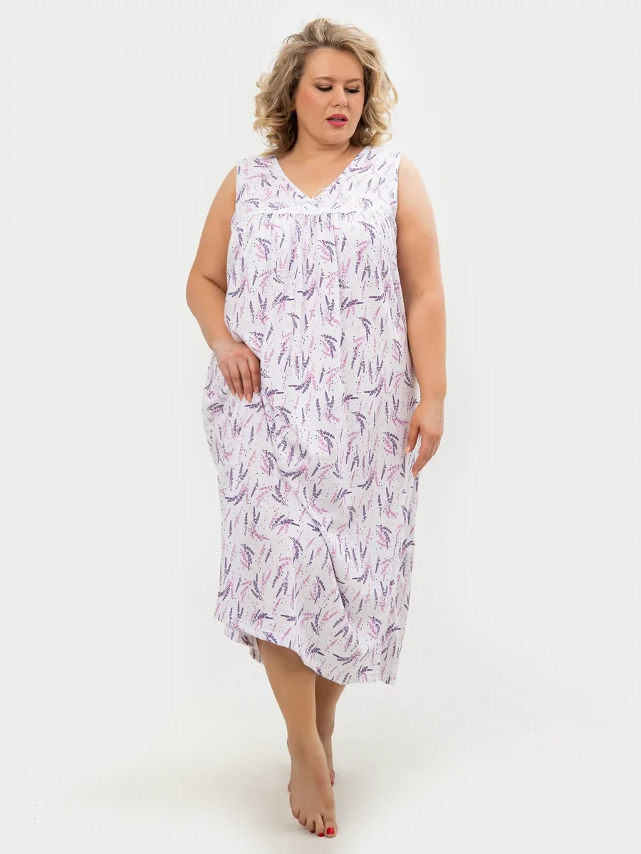 Ivanovotekstil' Pamuklu Büyük Beden Gecelik 449075306 Leylak