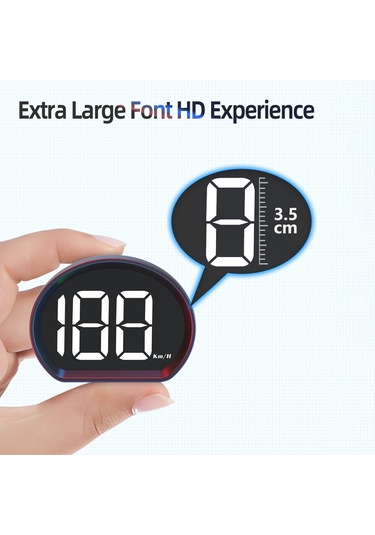 Xindoker 3 İnç Gps Araç Üstü Görüntüleyici, Hız Gösterimi Kmh/mph Seçenekli , Beyaz/yeşil Yazı Rengi, Abs Malzeme