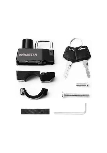 Knmaster Evrensel Motosiklet Kask Kilidi 22-26 Mm Siyah