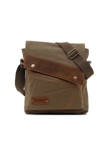 Wondernest Augur 9088 Vintage Vertikal Tasarım Kanvas Omuz Messenger Çanta Altın