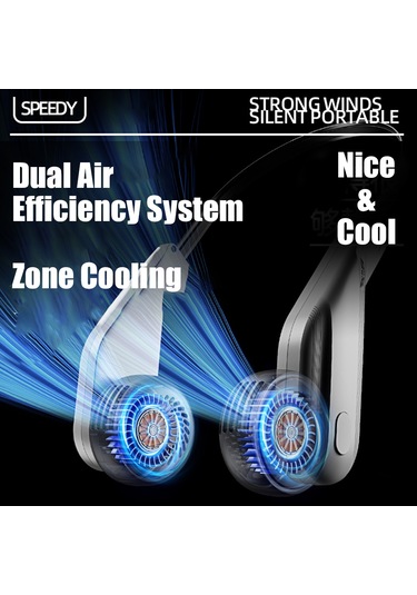 Kangvka Beyaz Boylu Boyun Bağlı Fan - 5 Hızlı, 360 Rota, Halka Soğutma, Brushless Motor