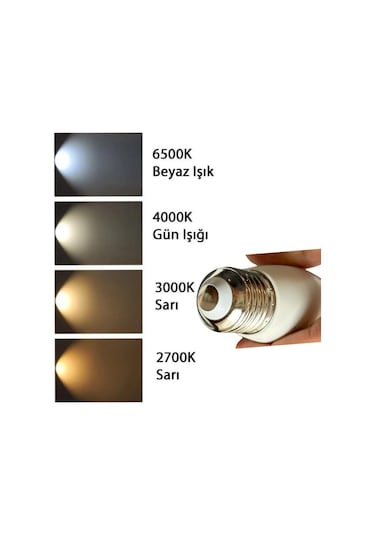 2 Adet Osaka 9w 70w Sarı Işık 3000k E27 Duylu Kalın Duy Led Mum Ampul