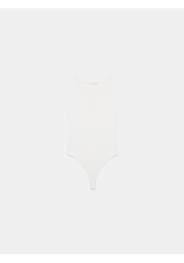 Dilvin 32836 Halter Yaka Bodysuit-ekru