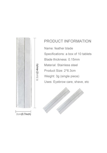 Sones 10 Adet Profesyonel Kuaförlük Aletleri Kazıyıcı Bıçak Kaş Düzeltici Tıraş Kaşıma Saç Tüy Bıçağı Gümüş