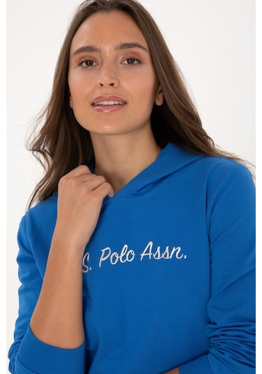 U.S. Polo Assn. Kadın Koyu Mavi Kapüşonlu Sweatshırt 50313559-VR032