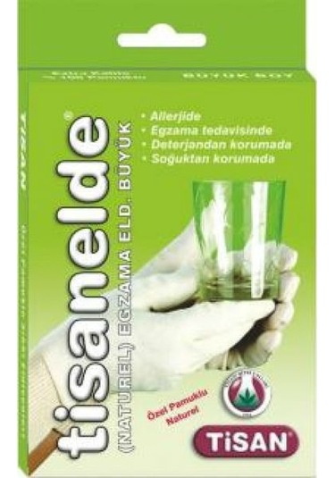 Tisan Pamuklu Yeşil Büyük Boy Egzema Eldiveni