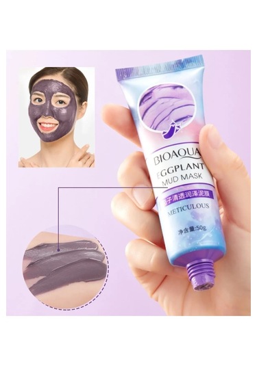 Bioaqua Patlıcan İçerikli Arındırıcı ve Nemlendirici Çamur Kil Maskesi 50 G﻿