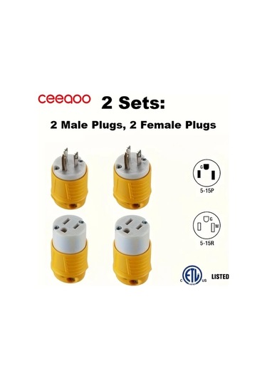 Dashanshop Ceeaoo Amerikan Tipi 15a 125v Sarı Set Rv Ev Endüstriyel Fiş Priz