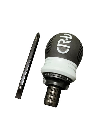 Kangvka Krom Vanadyum Çelik Ratchet Tornavida - Uzunluk Ayarlanabilir, İki Uçlu Düz + Çapraz , Ergonomik Abs Kolu, Dayanıklı Tamir Aracı Siyah/gri