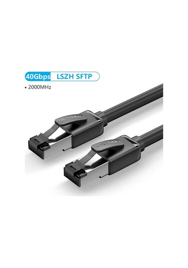 Vention Cat8 Ethernet Kablosu Sttp 40 Gbps 2000 Mhz Cat 8 Rj45 Ağ Lan Yama Lszh Sftp Round 3m Diğer