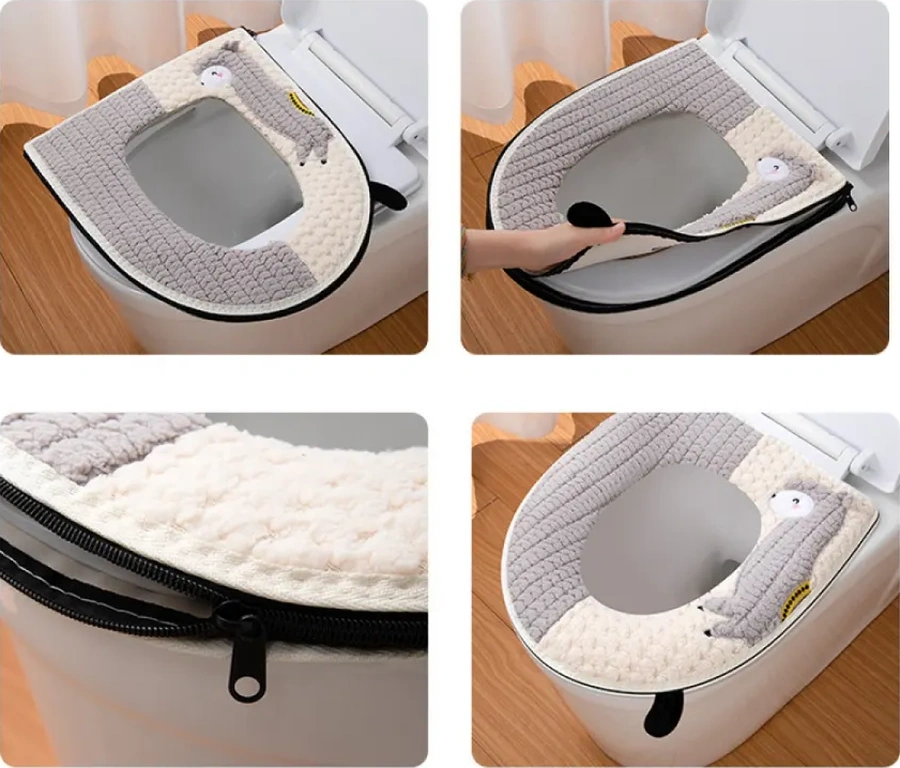 Hold&anz Tuvalet Klozet Kapağı İçin Yumuşak Kap, Sıcak Oturma Yastığı 260496991 Gri