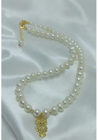 24k Altın Kaplama Gerçek İnci Baykuş Detaylı Dorikalı Tasarım Kol