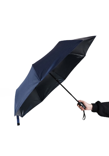 Rüzgara Ve Yağmura Dayanıklı Tam Otomatik Lacivert Renk Şemsiye 8 Telli Lacivert