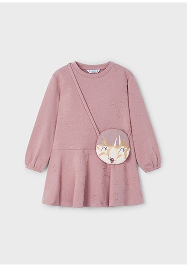 Kız Çocuk Çantalı Elbise 4931 Pembe