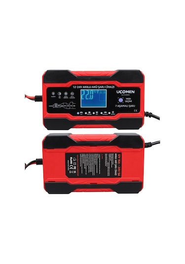 Electroon Ucomen Uc-c121001a Kırmızı 12/24 Volt 10 Amper Led Göstergeli Akü Şarj Cihazı