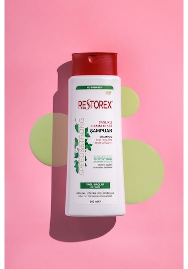 Restorex Speed Strong Yağlı Saçlar İçin Bakım Şampuanı 500 ml - Sarmaşık Özlü Uzama