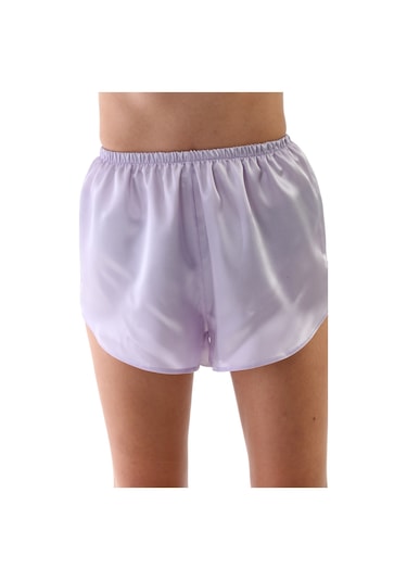 Lila Saten Omuz Bağlamalı Kadın Askılı Pijama Takımı Mor