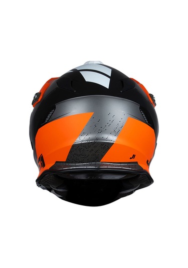 Just1 J34 Pro Outer Space Kapalı Motosiklet Kaskı Siyah Antrasit Oranj Siyah - Gri - Turuncu