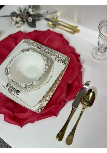 Eva Lateks Supla Amerikan Servis Kırmızı Gül Tasarım Kırmızı