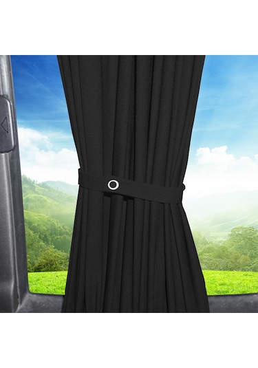 Pandami Citroen Berlingo 2.nesil 2008-2018 Uyumlu Siyah Raylı Oto Perde Takımı