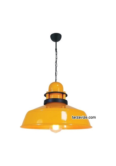 Tarzavize Trt48 Dekoratif Sarı Tekli Retro Modern Sarkıt Avize Sarı