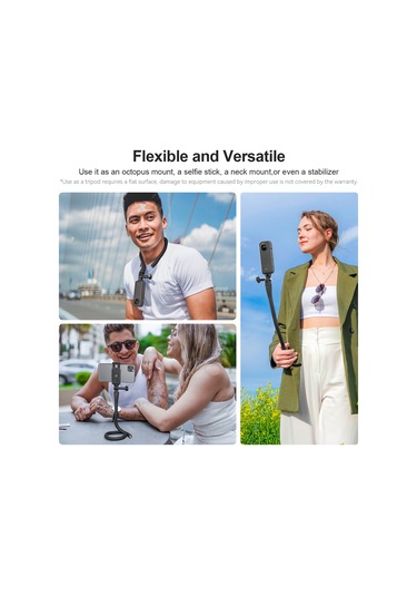 Fosenze Telesın Te-fm-003 52cm Esnek Metal Gövdeli Kamera Stativ, 300g Yük Taşıma, Her Açıya Ayarlanabilir, Telefon Tutucu Ve 1/4" Vida, Gopro/ınsta360/iphone/android Uyumlu